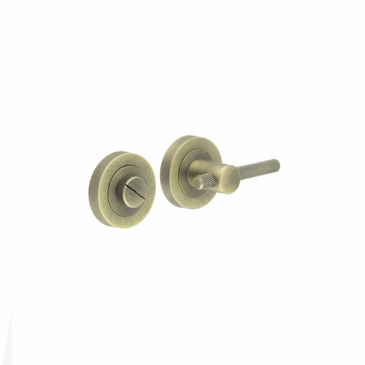 Frelan Hardware Door Furniture Antique Brass / No / Easy Turn & Release Frelan - Knurled Easy Turn & Release - Antique Brass