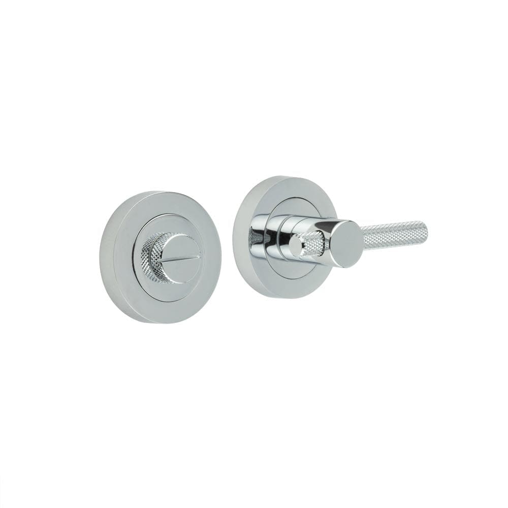 Frelan Hardware Door Furniture Polished Chrome / No / Easy Turn & Release Frelan - Knurled Easy Turn & Release - Polished Chrome
