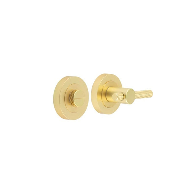 Frelan Hardware Door Furniture Satin Brass / No / Easy Turn & Release Frelan - Knurled Easy Turn & Release - Satin Brass