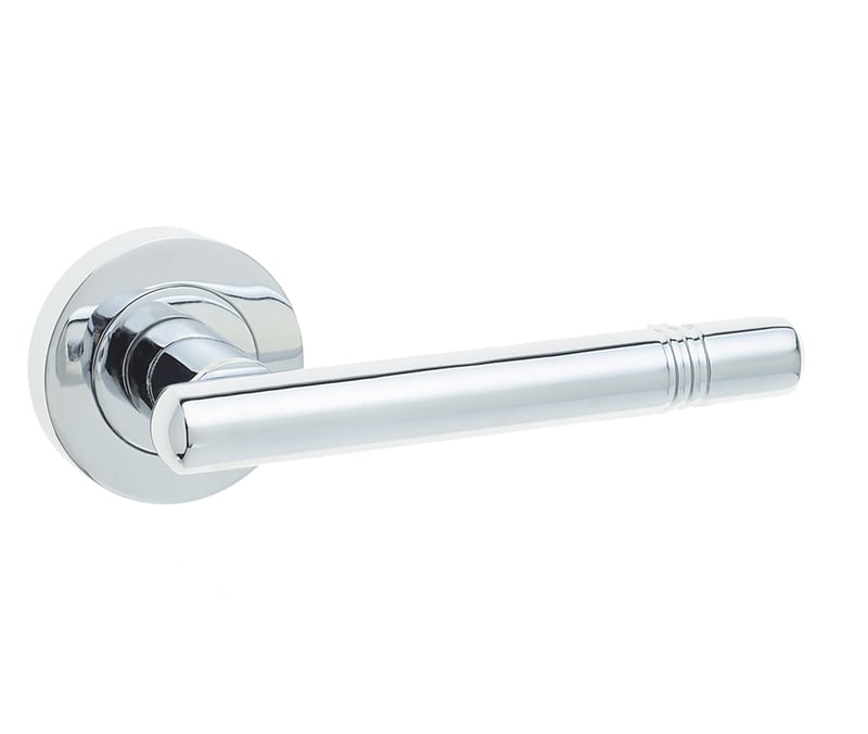 Frelan Hardware Door Furniture Polished Chrome / Round Rose Frelan - KUDOS PC LEVER ON ROSE