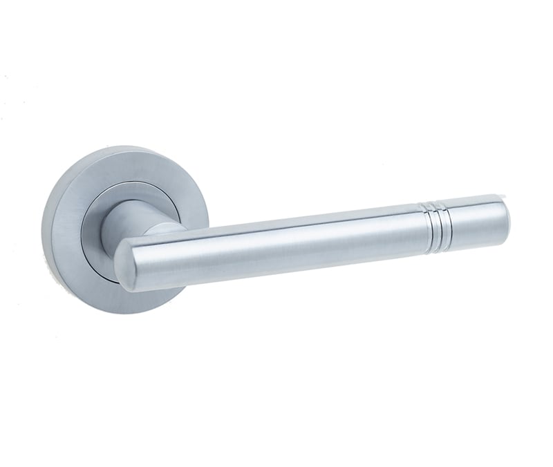 Frelan Hardware Door Furniture Satin Chrome / Round Rose Frelan - Kudos SC lever on rose