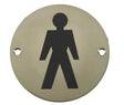 Frelan Hardware Door Furniture Satin Stainless Steel / Signs Frelan - Male Sex Symbol - Signage 75mm Dia. - Satin Stainless Steel