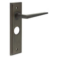 Frelan Hardware Door Furniture Dark Bronze / Bathroom Lock Handles Frelan - Mayfair Door Handle Bathroom Backplate Dark Bronze