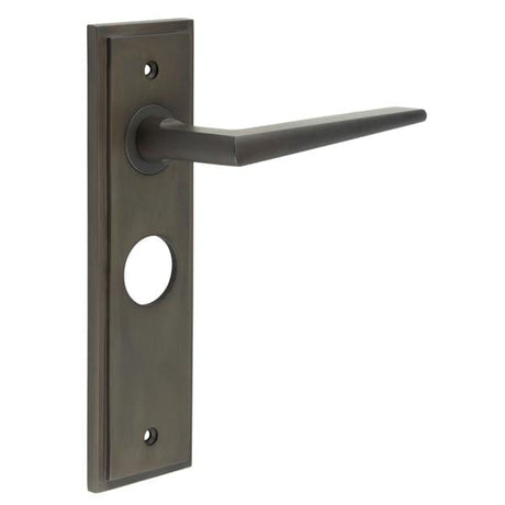 Frelan Hardware Door Furniture Dark Bronze / Bathroom Lock Handles Frelan - Mayfair Door Handle Bathroom Backplate Dark Bronze