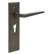 Frelan Hardware Door Furniture Dark Bronze / Euro Profile Lock Handles Frelan - Mayfair Door Handle Euro Backplate Dark Bronze