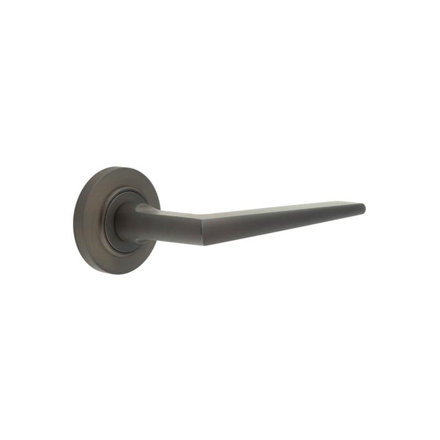 Frelan Hardware Door Furniture Dark Bronze Frelan - Mayfair Door Handle on Chamfered Rose Dark Bronze