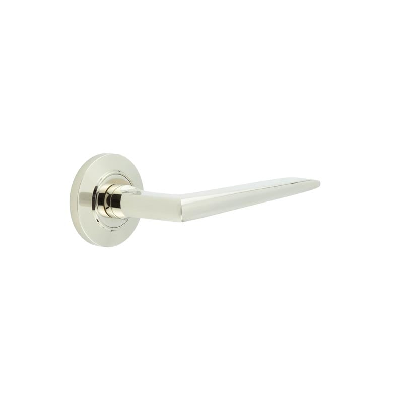 Frelan Hardware Door Furniture Polished Nickel Frelan - Mayfair Door Handle on Chamfered Rose Polished Nickel