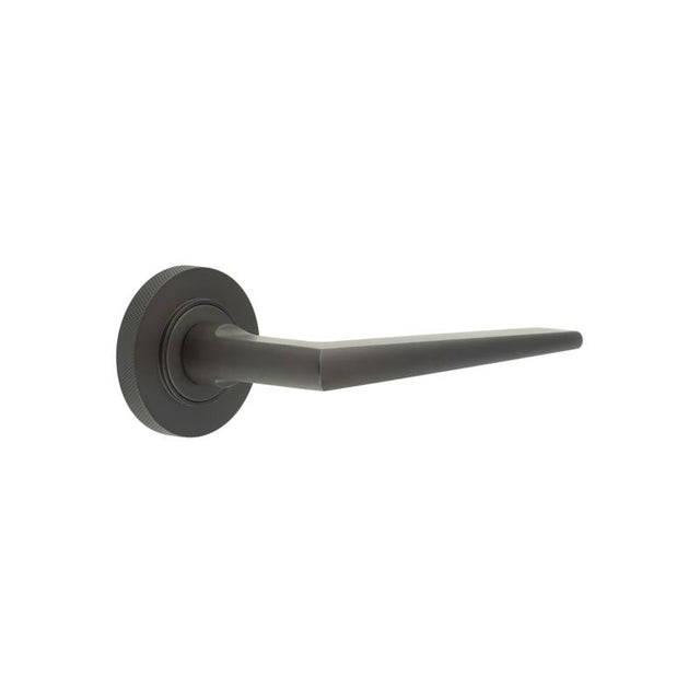 Frelan Hardware Door Furniture Dark Bronze Frelan - Mayfair Door Handle on Knurled Rose Dark Bronze