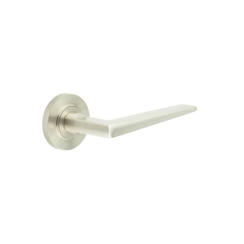 Frelan Hardware Door Furniture Satin Nickel Frelan - Mayfair Door Handle on Knurled Rose Satin Nickel