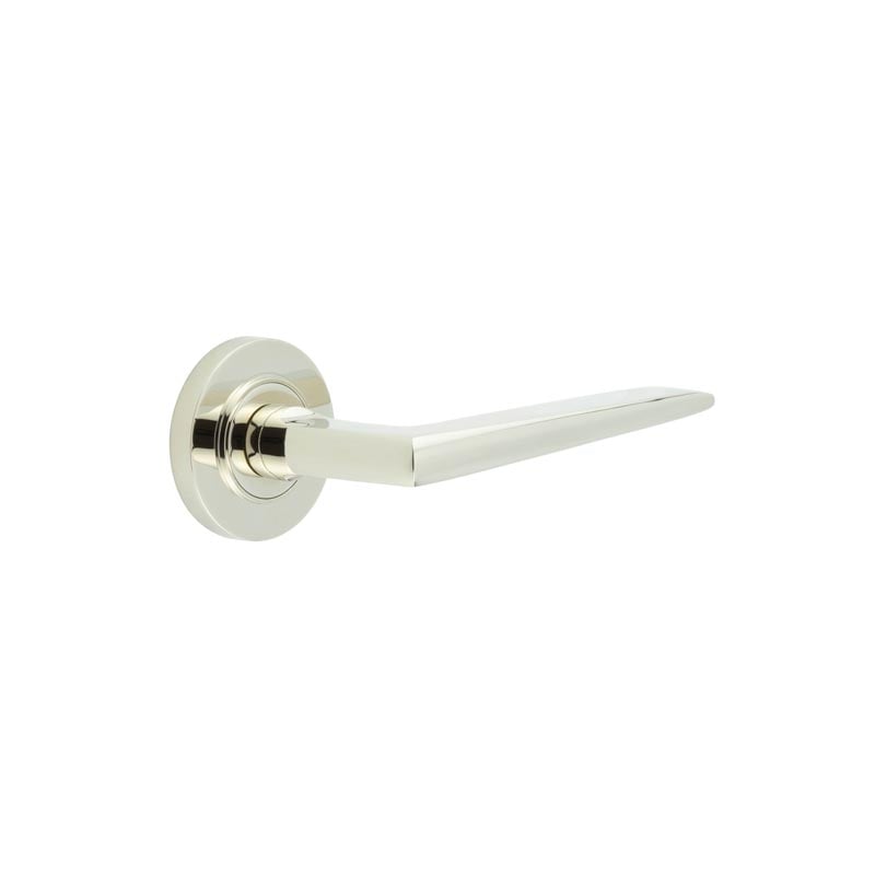 Frelan Hardware Door Furniture Polished Nickel Frelan - Mayfair Door Handle on Plain Rose Polished Nickel