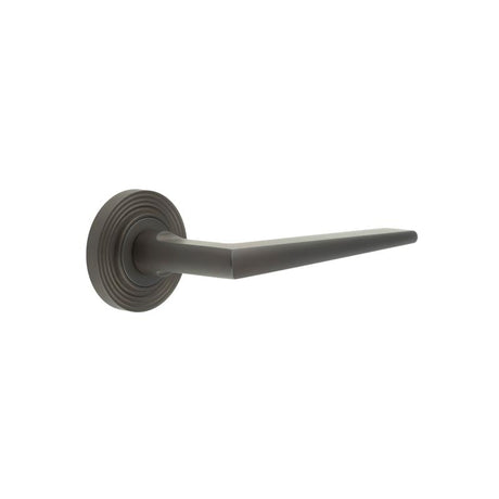 Frelan Hardware Door Furniture Dark Bronze Frelan - Mayfair Door Handle on Reeded Rose Dark Bronze