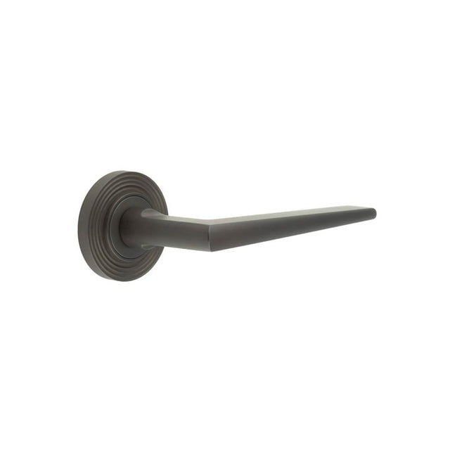Frelan Hardware Door Furniture Dark Bronze Frelan - Mayfair Door Handle on Reeded Rose Dark Bronze