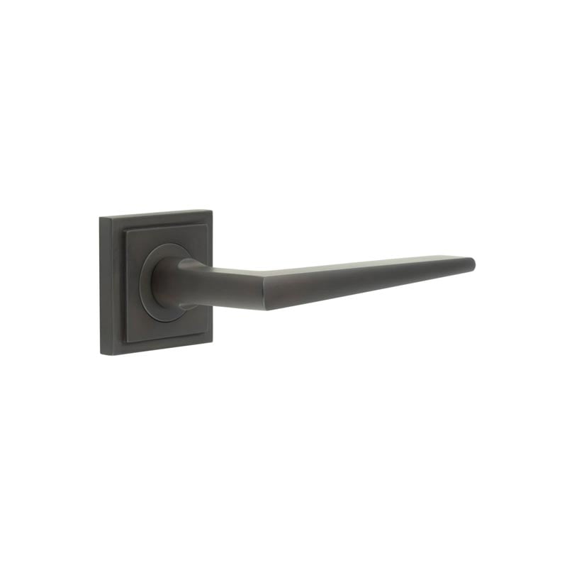 Frelan Hardware Door Furniture Dark Bronze Frelan - Mayfair Door Handle on Square Stepped Rose Dark Bronze