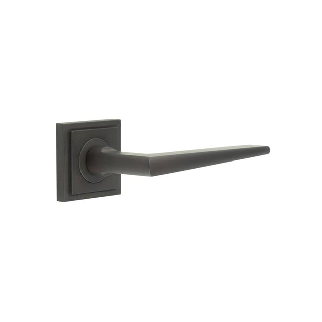 Frelan Hardware Door Furniture Dark Bronze Frelan - Mayfair Door Handle on Square Stepped Rose Dark Bronze