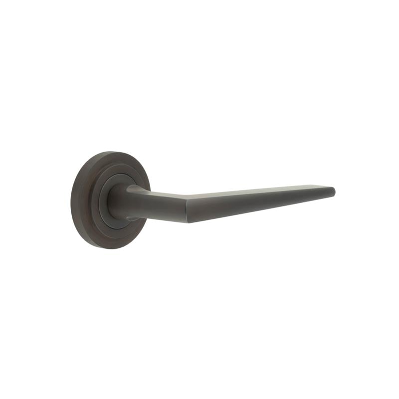 Frelan Hardware Door Furniture Dark Bronze Frelan - Mayfair Door Handle on Stepped Rose Dark Bronze