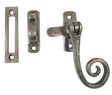 Frelan Hardware Window Furniture Pewter Frelan - Monkey Tail Casement Fastener Hook & Mortice Plate - Pewter