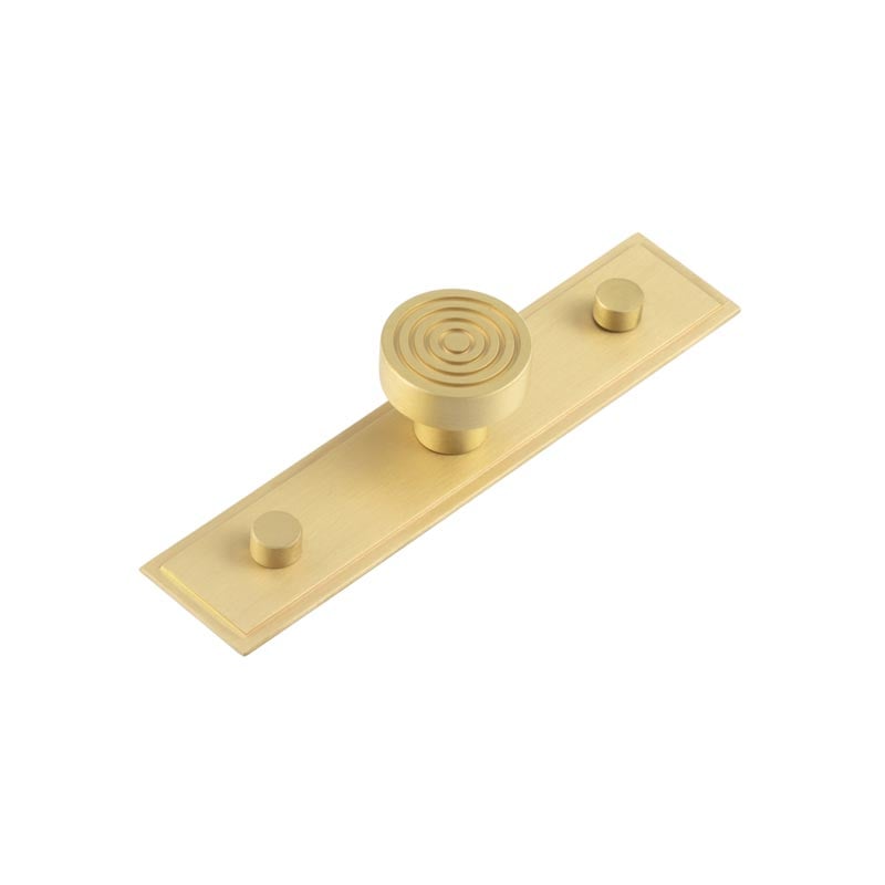 Frelan Hardware Cabinet Hardware Satin Brass / Cabinet Knobs Frelan - Murray Cupboard Knobs 30mm Stepped Backplate Satin Brass