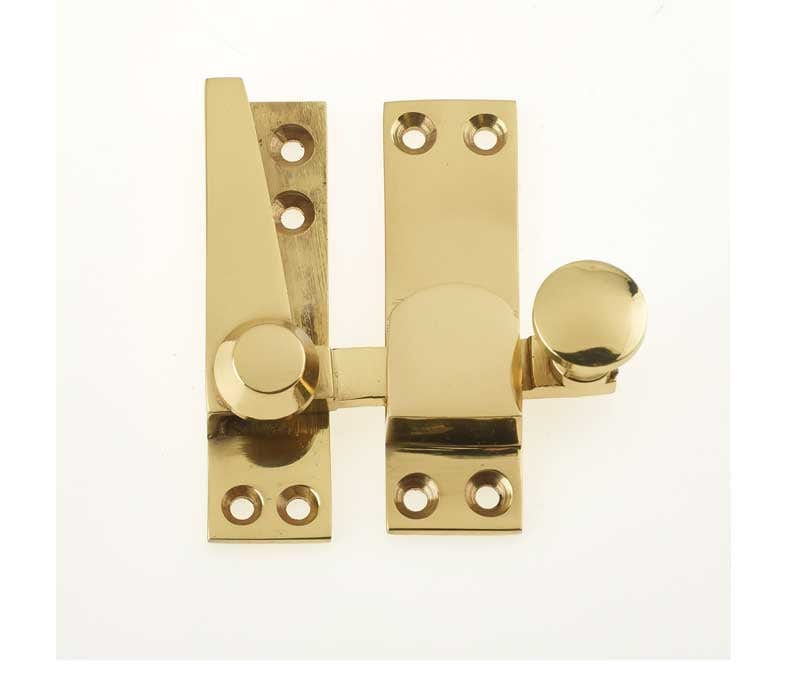 Frelan Hardware Window Furniture Polished Brass / Sash Window Quadrant Fasteners Frelan - Non Locking Heavy Duty Quadrant Sash Fasteners - Polished Brass