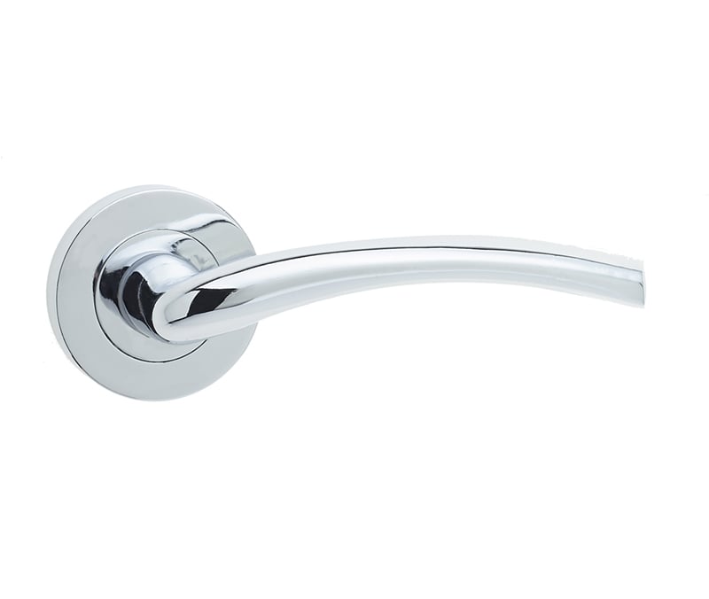 Frelan Hardware Door Furniture Polished Chrome / Round Rose Frelan - Opal Levers on Round Rose - Polished Chrome