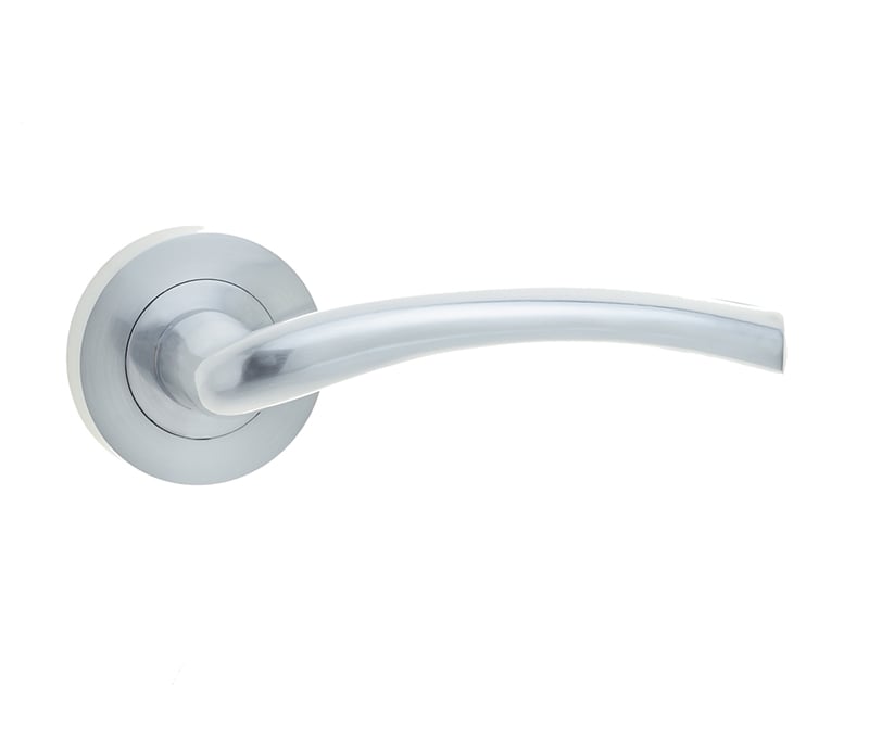 Frelan Hardware Door Furniture Satin Chrome / Round Rose Frelan - Opal Levers on Round Rose - Satin Chrome
