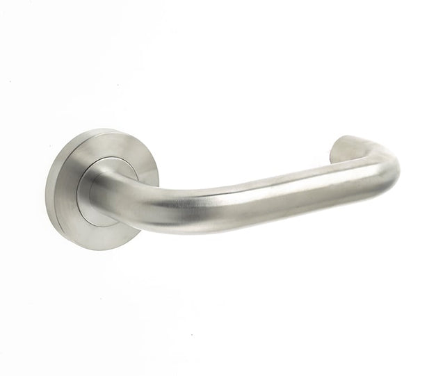 Frelan Hardware Door Furniture Satin Stainless Steel / Round Rose Frelan - Orbit 19mm Lever on Sprung Round Rose - Grade 304 Satin Stainless Steel