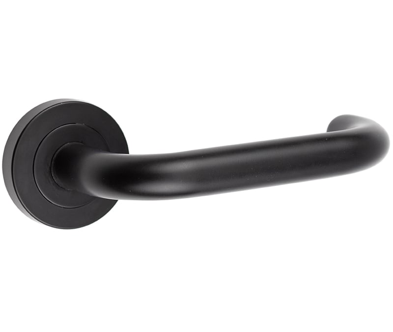 Frelan Hardware Door Furniture Black / Round Rose Frelan - Orbit RTD lever on rose Matt Black