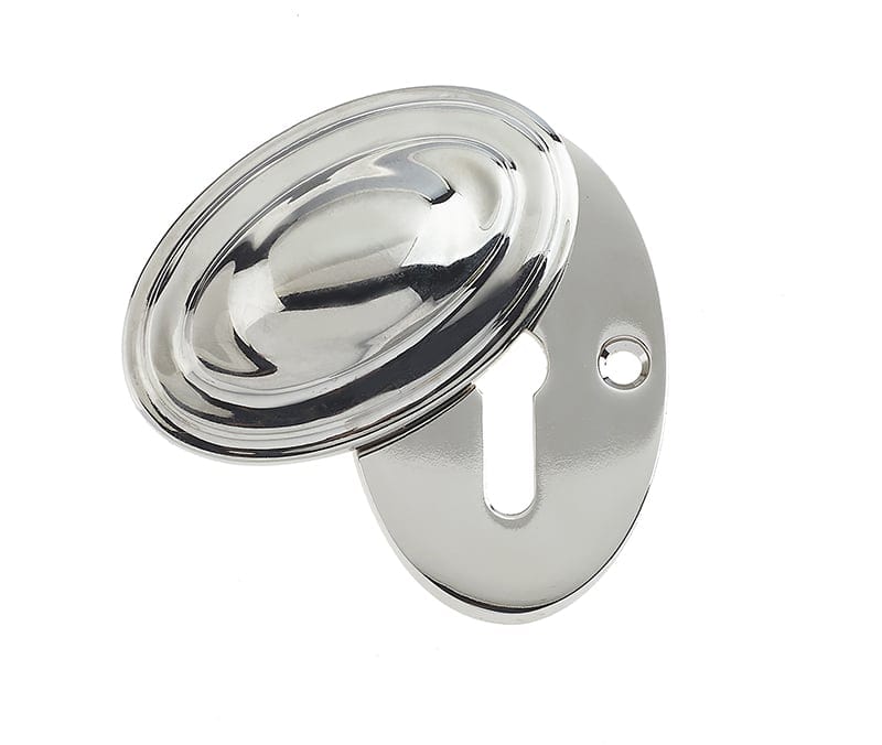 Frelan Hardware Door Furniture Polished Nickel / Mortice Key Profile Escutcheons Frelan - Oval Covered Escutcheon Standard Keyway - Polished Nickel