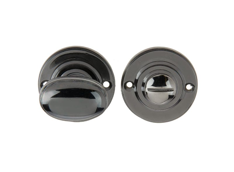 Frelan Hardware Door Furniture Polished Black Nickel / No Frelan - Oval Ringed Turn & Release - Black Nickel