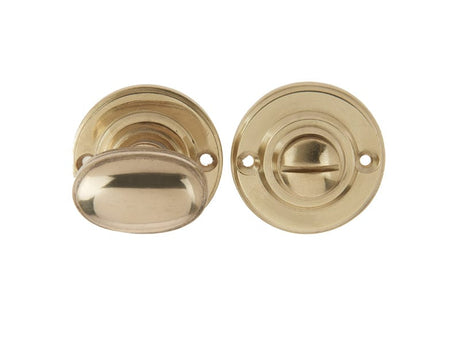 Frelan Hardware Door Furniture Polished Brass / No Frelan - Oval Ringed Turn & Release - Polished Brass