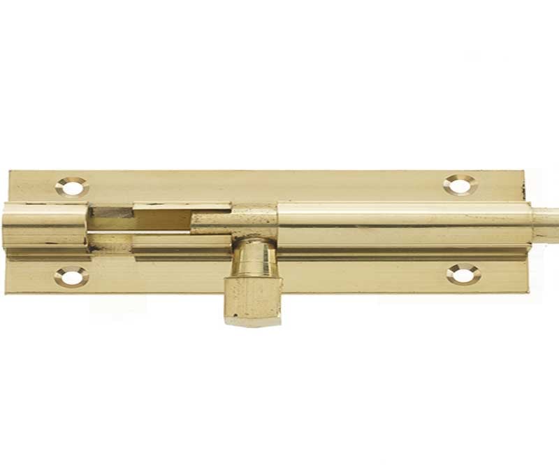 Frelan Hardware Accessories Polished Brass / Straight Surface Bolts / 150mm / 6" Frelan - PB 150x38mm STR Barrel Bolt