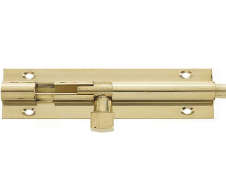 Frelan Hardware Accessories Polished Brass / Straight Surface Bolts / 150mm / 6" Frelan - PB 150x38mm STR Barrel Bolt