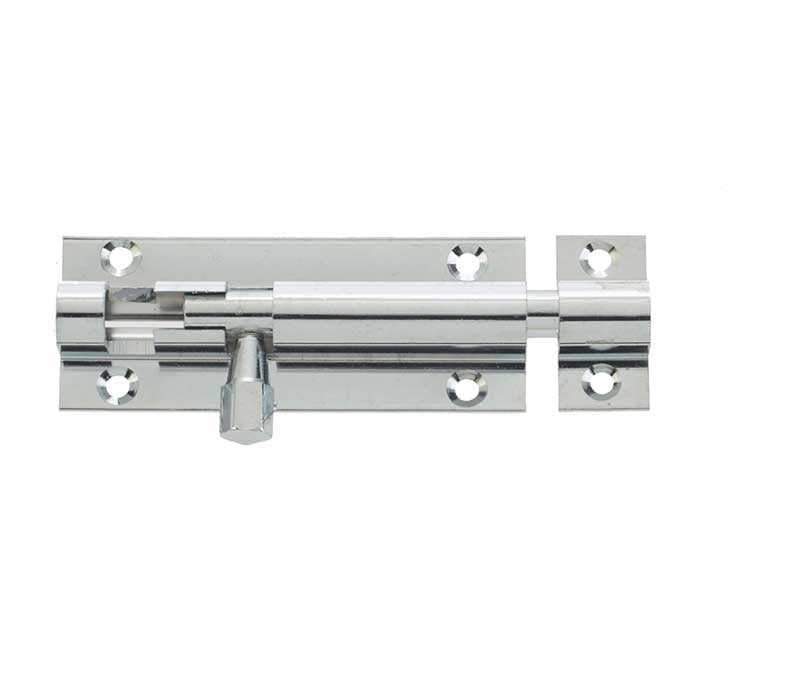 Frelan Hardware Accessories Polished Chrome / Straight Surface Bolts / 100mm / 4" Frelan - PC 100x38mm STR Barrel Bolt