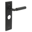Frelan Hardware Door Furniture Black / Bathroom Lock Handles Frelan - Piccadilly Door Handle Bathroom Backplate Matt Black