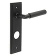 Frelan Hardware Door Furniture Black / Bathroom Lock Handles Frelan - Piccadilly Door Handle Din Bathroom Backplate Matt Black