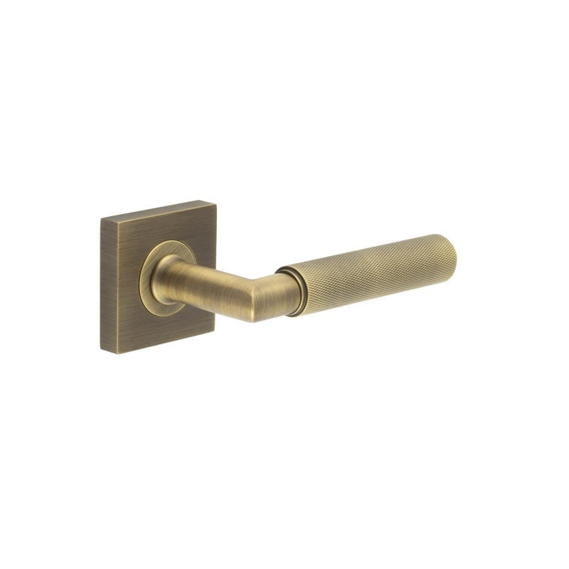Frelan Hardware Door Furniture Antique Brass Frelan - Piccadilly Door Handle on Square Plain Rose Antique Brass