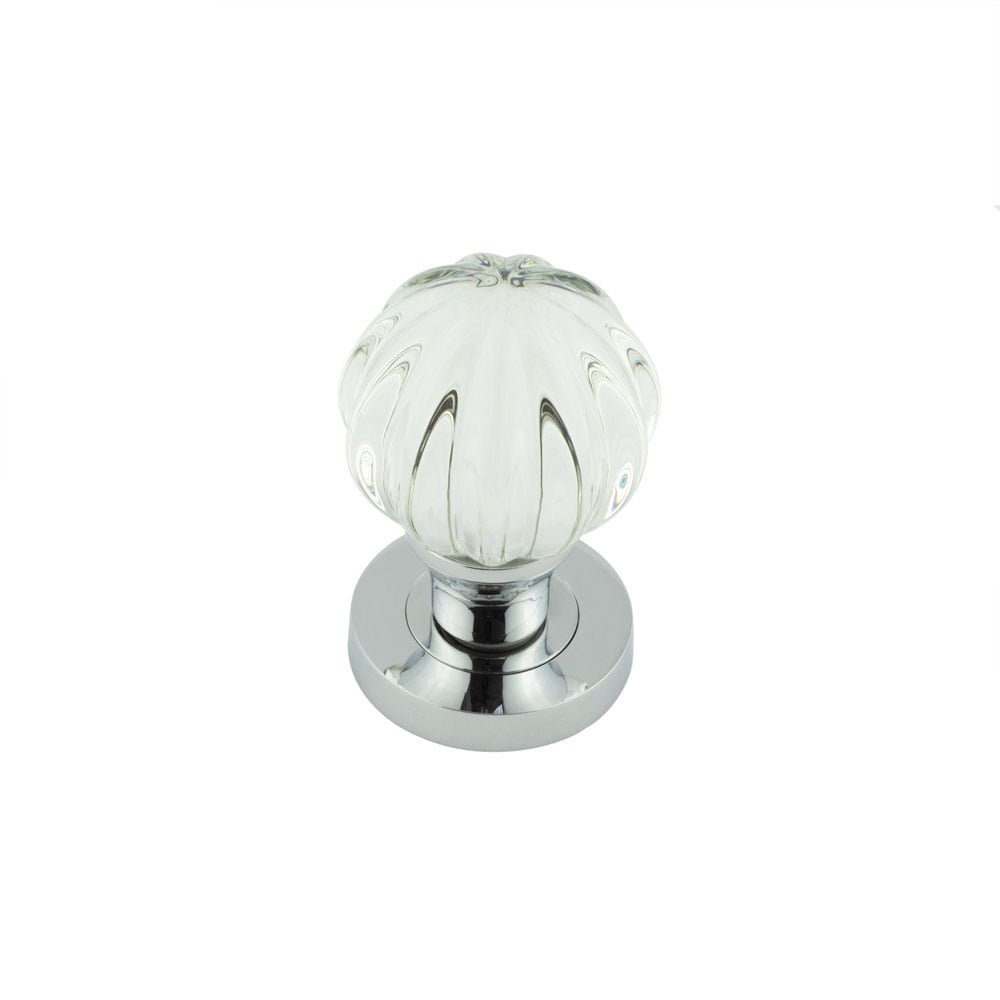 Frelan Hardware Door Furniture Polished Chrome Frelan - Polished Chrome Glass Pumpkin Mortice Knob