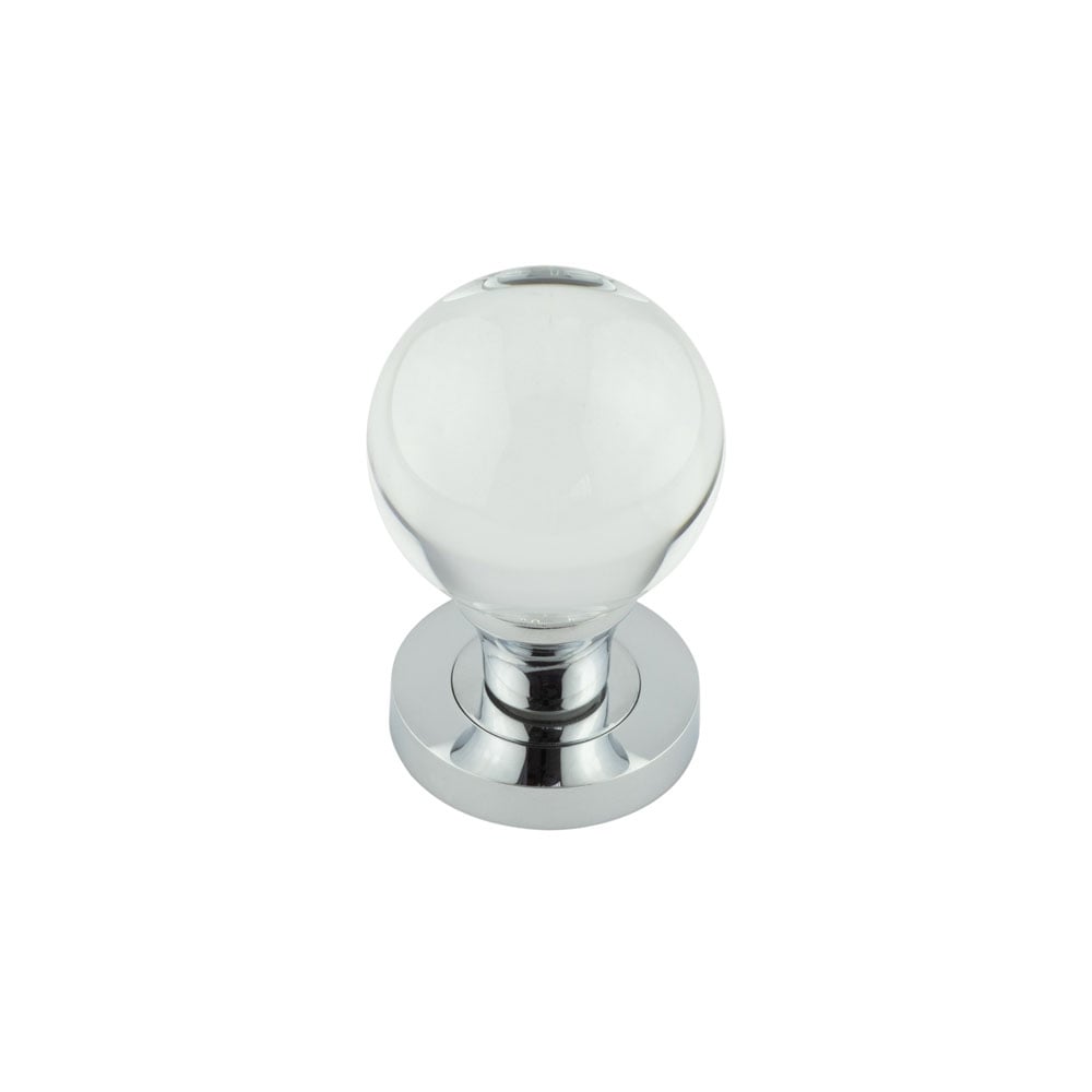 Frelan Hardware Door Furniture Polished Chrome Frelan - Polished Chrome Plain Ball Glass Mortice Knob