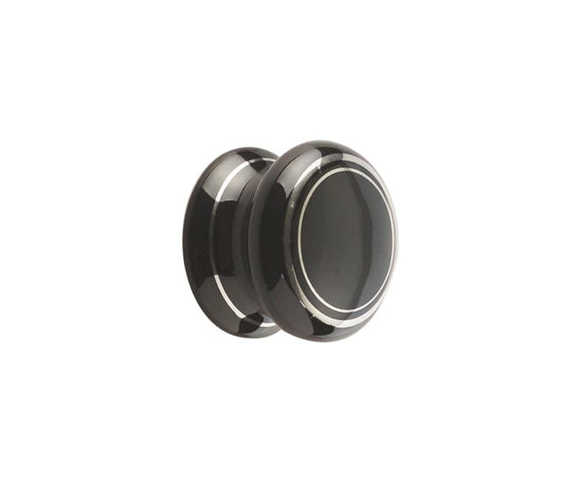 Frelan Hardware Cabinet Hardware Black Silverline / Cabinet Knobs / 50mm Dia. Frelan - Porcelain 50mm Dia. Cabinet Knob - Black/Silver Line