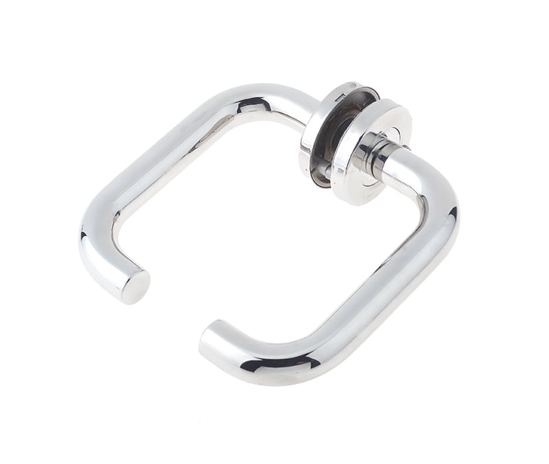 Frelan Hardware Door Furniture Polished Stainless Steel / Round Rose Frelan - PSS Grade 4 return to door lever on rose