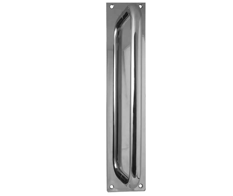 Frelan Hardware Door Furniture Polished Stainless Steel / Pull Handle (Backplate) Frelan - Pull Handle on Plate 225x19mm - Grade 304 Polished Stainless Steel