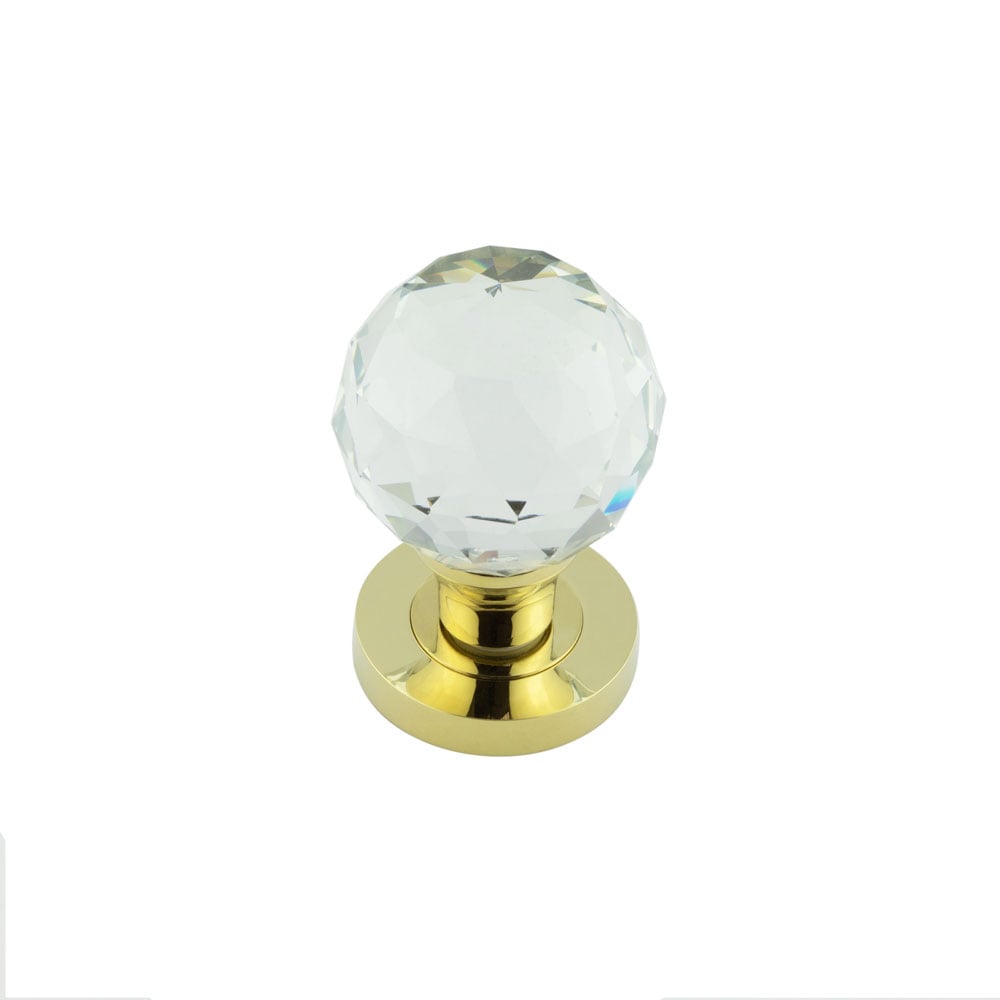Frelan Hardware Door Furniture Brass Finish / Mortice Knobs Frelan - PVD Faceted Mortice Knob