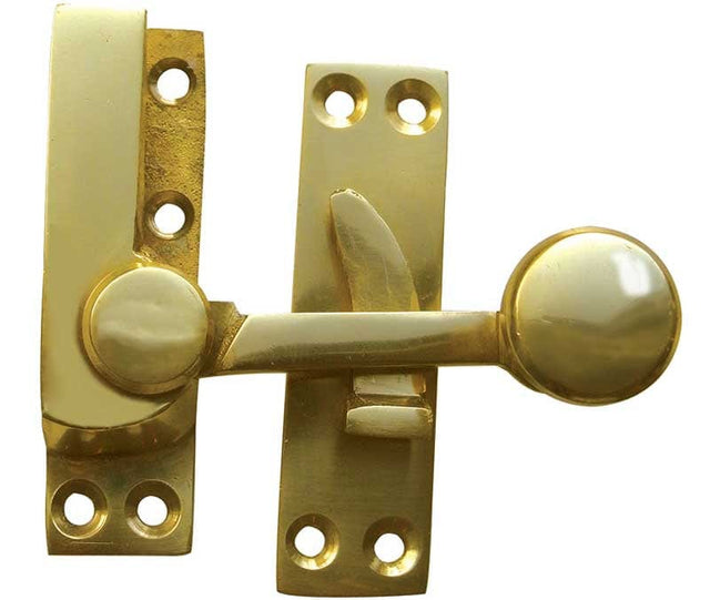 Frelan Hardware Window Furniture Polished Brass / Sash Window Quadrant Fasteners Frelan - Quadrant Sash Fastener - Polished Brass