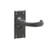 Frelan Hardware Door Furniture Antique Black / Latch Handles Frelan - Regal Lever Short Plate Latch Handles on Backplate - Antique Black