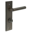 Frelan Hardware Door Furniture Dark Bronze / Bathroom Lock Handles Frelan - Richmond Door Handle Din Bathroom Backplate Dark Bronze & Turn & Release