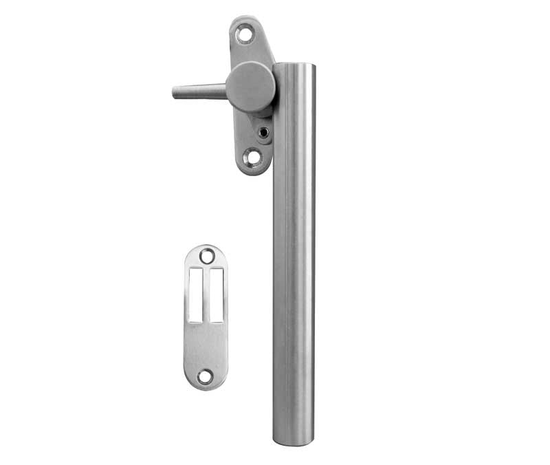 Frelan Hardware Window Furniture Satin Stainless Steel Frelan - Round Bar Casement Fastener c/w Mortice Plate Right Hand - Grade 304 Sa