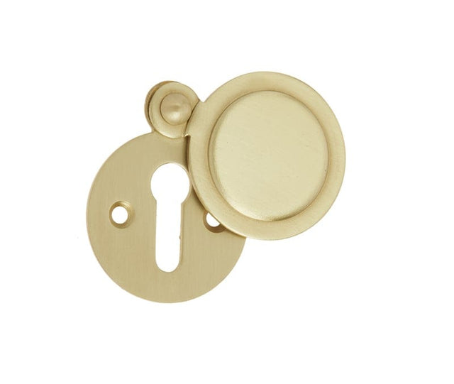 Frelan Hardware Door Furniture Satin Brass / Mortice Key Profile Escutcheons Frelan - Round Covered Escutcheon Standard Keyway - Satin Brass