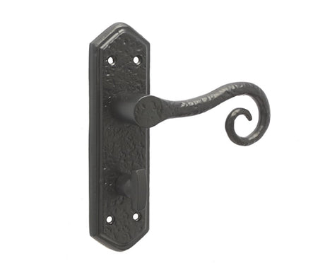 Frelan Hardware Door Furniture Antique Black / Bathroom Lock Handles Frelan - Royal Bathroom Lock Handles on Backplate - Antique Black