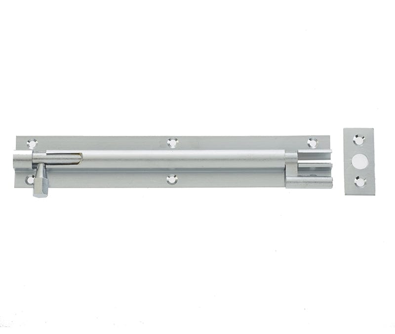 Frelan Hardware Accessories Satin Chrome / Cranked Surface Bolts / 150mm / 6" Frelan - SC 150x38mm NKD Barrel Bolt
