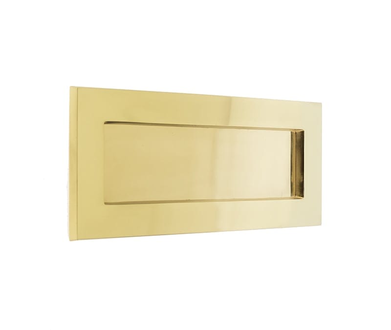 Frelan Hardware Door Furniture Polished Brass / Letter Plates / 254 x 100mm Frelan - Sprung Letter Plate 254x100mm - Polished Brass