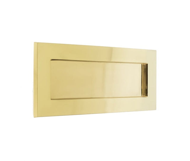Frelan Hardware Door Furniture Polished Brass / Letter Plates / 305 x 100mm Frelan - Sprung Letter Plate 305x100mm - Polished Brass